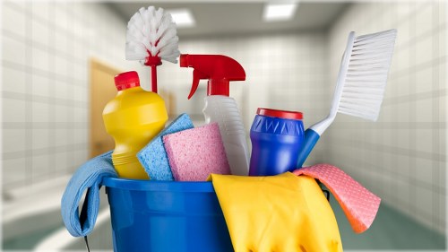 Deep cleaning a bright modern home interior