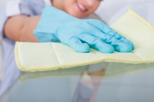 Regular cleaning in a bright home interior