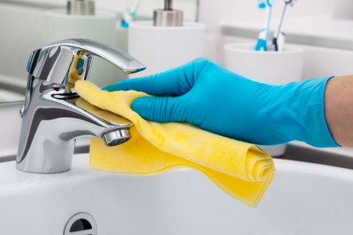 Professional mattress cleaning equipment in use