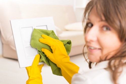 Sanitized conference room as part of office cleaning
