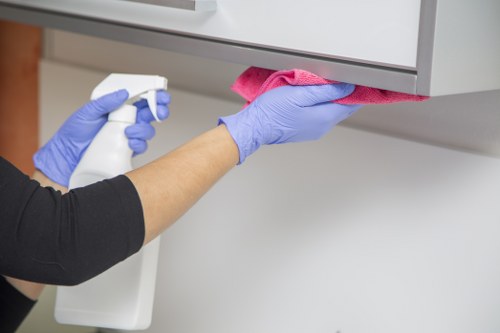 Dusting and sanitizing high-touch surfaces